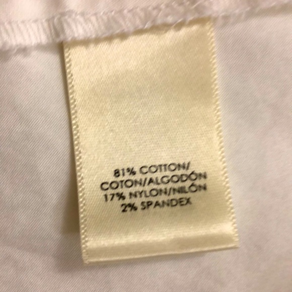 Ann Taylor 8P White Ruffle button down shirt flip cuffs NWOT Excellent Condition - Picture 10 of 10